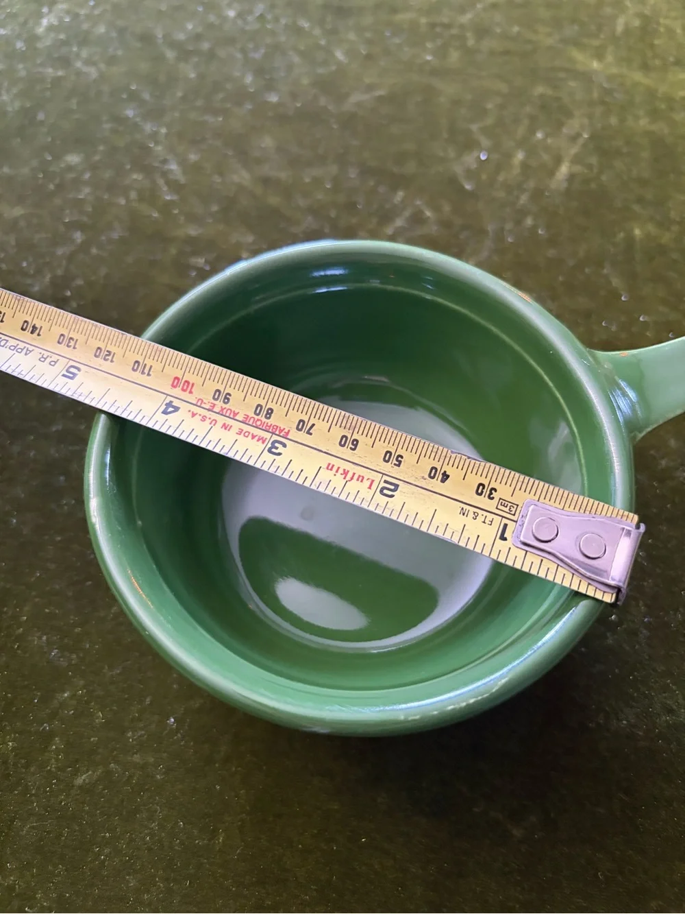 Green Floral Ceramic Soup Bowl with Handle - Home Kitchen Bakeware